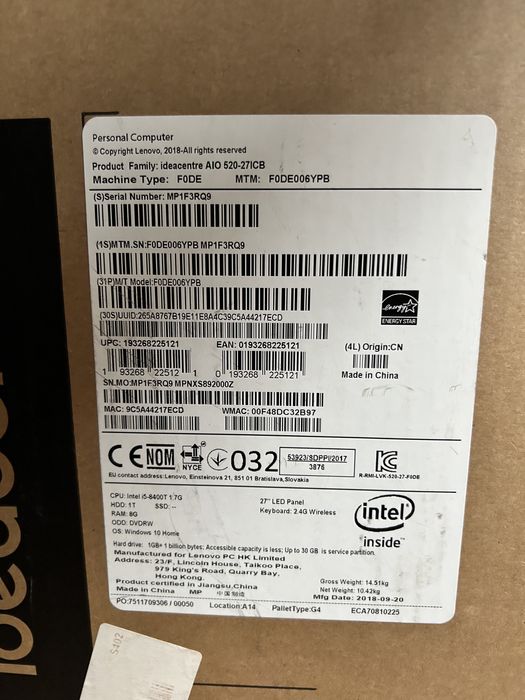 Lenovo AIO 520-27ICB