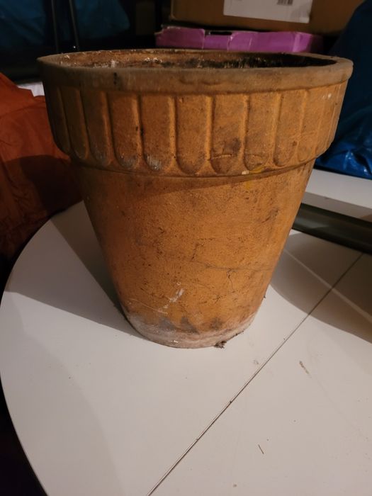 Stara donica gliniana ceramiczna fi 28 cm
