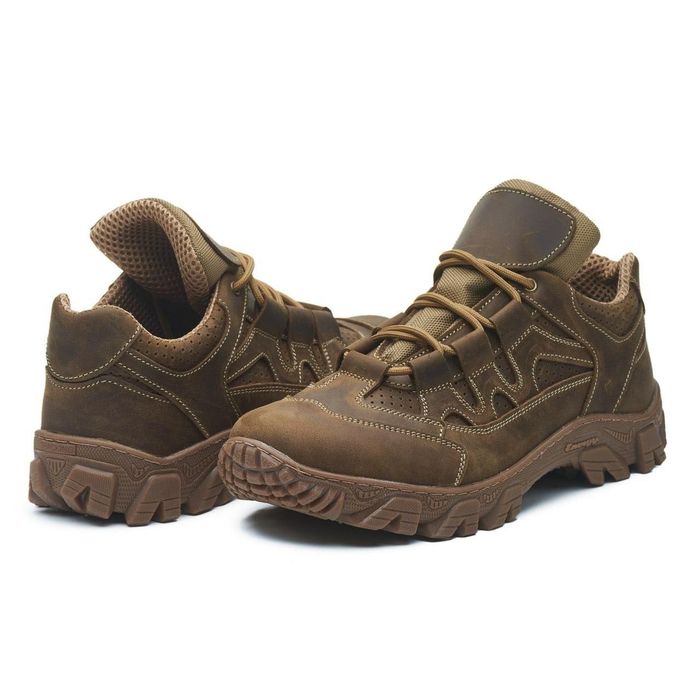Тактичні літні шкіряні кросівки з перфорацією кроссовки тактические