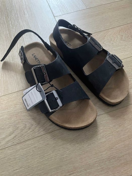 Lanetti Sandały Męskie 41 Rozmiar Czarne