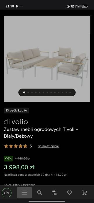 Zestaw mebli ogrodowych tarasowych