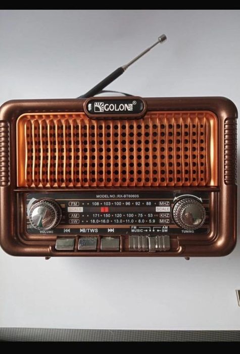 Radio retro głośnik Bluetooth na prąd i baterię nowe Golon