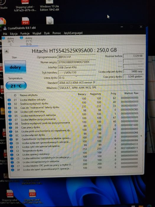 Dysk 250gb 2,5 #m32