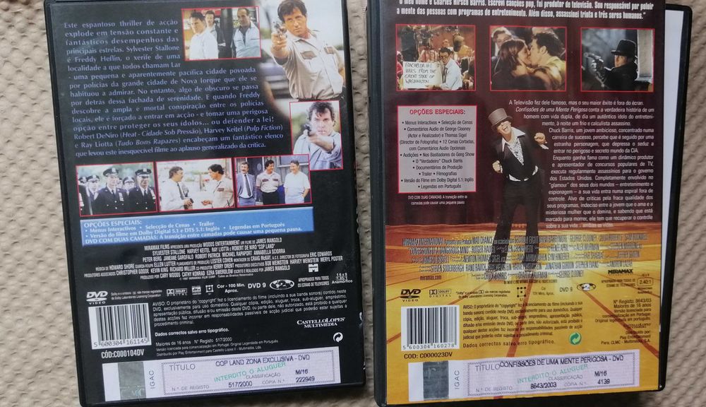 Copland Stallone Keitel De Niro  Confissões de uma mente perigosa