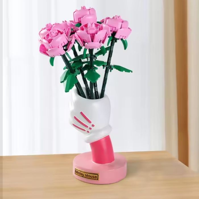 Букет троянд лего конструктор букет квітів 3д квіти пластикові лего