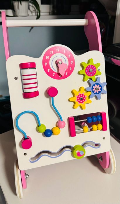Дерев'яна іграшка Ходунки-каталка Viga Toys рожеві