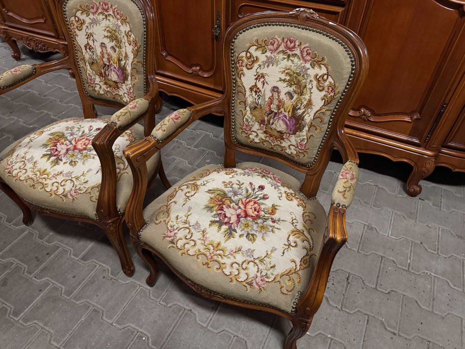 Fotel ludwikowski fotele drewniane komplet foteli dębowych opcje