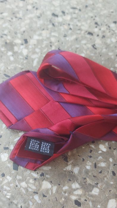 krawat jedwabny 100% jedwab silk paski pasy bezner made in italy