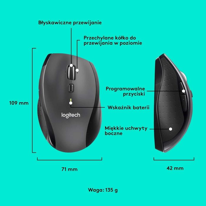 Myszka bezprzewodowa Logitech M705 Marathon 1000 DPI