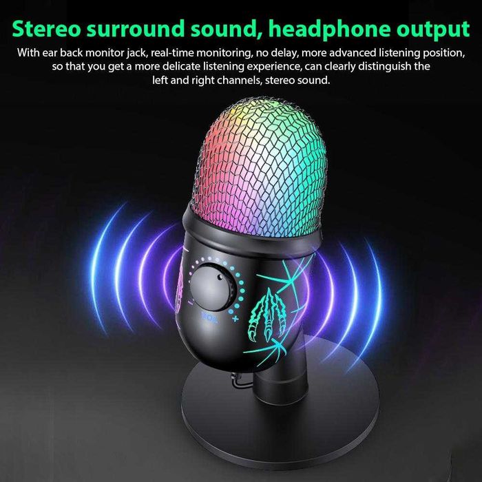 Mikrofon gamingowy USB - do streamów i gier RGB