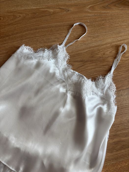 Piżama biala satynowa ślub wesele