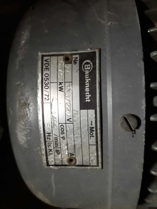 Silnik niemiecki od wyważarki do kół HOFMANN 0,75 kW  + włącznik