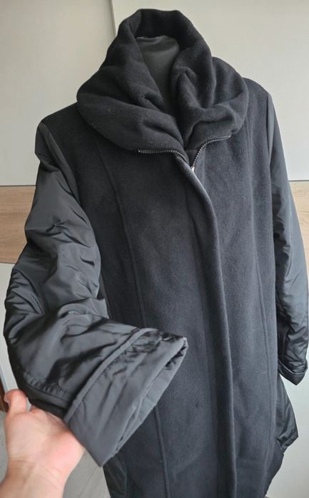 Damski płaszcz milo plus size z kołnierzem Cashmere wool