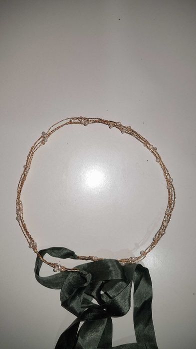 Naszyjnik, choker K-pop, z naturalnymi perłami 3 mm