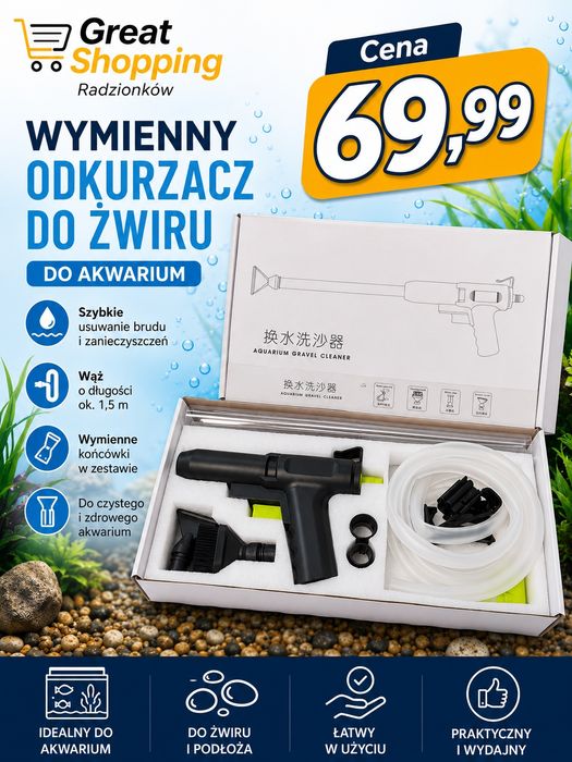 Odkurzacz do akwarium do czyszczenia