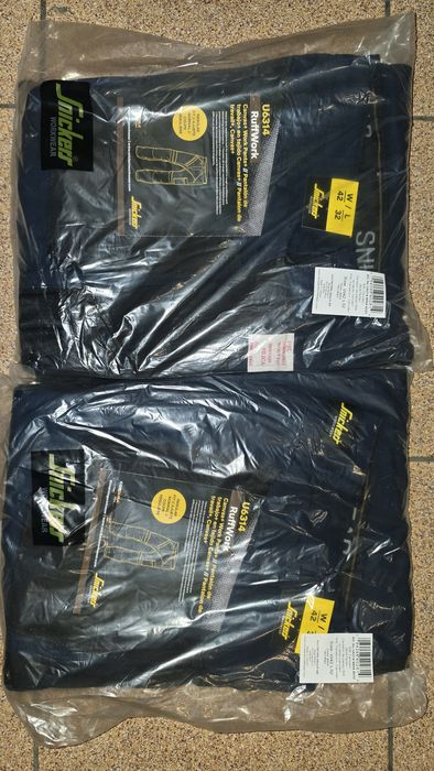 -85% TOTAL SALE Dwupak spodni 6314 Snickers RuffWork 58 spodnie robocze najmocniejsze pas 104cm BHP cordura   ostatni dwupak