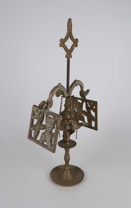 lamparina de azeite antiga em latao / bronze
