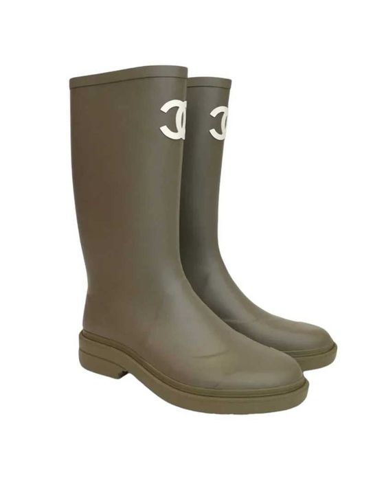 Чоботи Chanel 24C Rubber Rain Boots Green