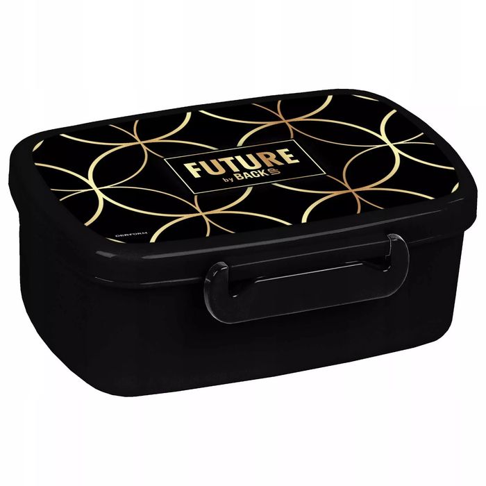 Śniadaniówka Z Ruchomą Przegródką Lunchbox Czarno-Złota Backup. Nowy Produkt
