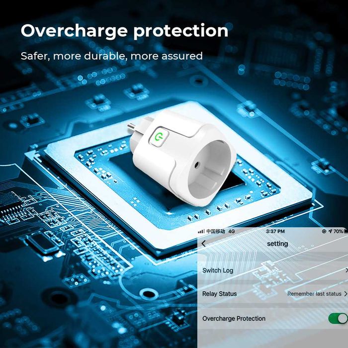 Wi-Fi  розетка, 16A, 3kW, Power Monitor