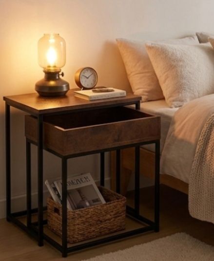 Zestaw stolików kawowych Loft 2w1 Ława industrialna podwójna wysuwana