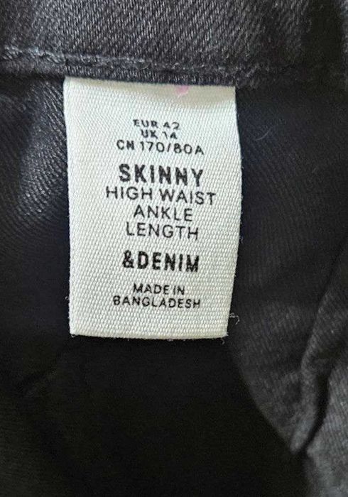 Джинсы узкие черные с высокой посадкой Skinny, р. L