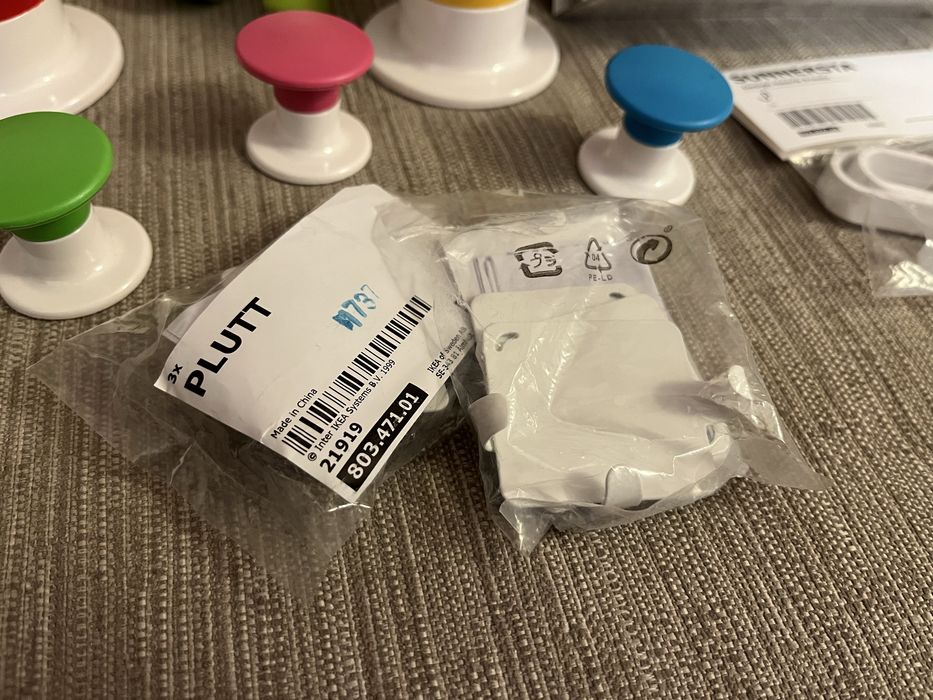 Ikea zestaw haczyków FJANTIG, PLUTT, SUNNERSTA, inne