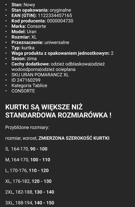 Kurtka robocza zimowa wodoodporna