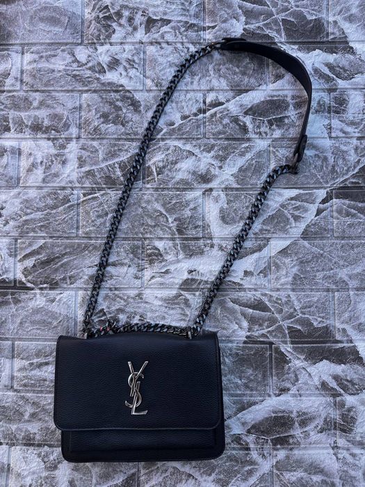 Сумка Yves Saint Laurent чорна на ланцюжку