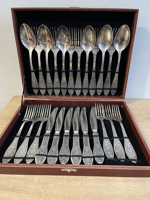 食器　ドイツ製　銀　ROSENBERG Мельхиор. МНЦ.Столовые приборы.Серебрение СССР. Ромашка, Амфора