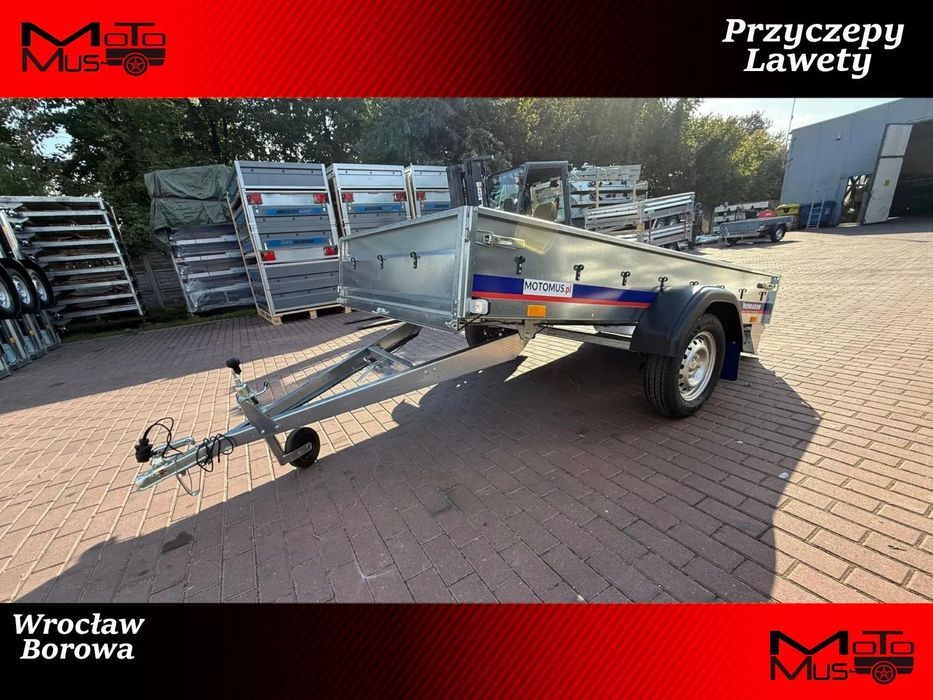 Niewiadów Przyczepa Niewiadów N426U 260x138x35cm 1 oś 750kg burty boczne 2mm Wrocław/Borowa MOTOMUS dostawa pod dom  Nowa przyczepa Niewiadów 1 oś 750kg 260x138cm Wrocław Borowa Dostawa