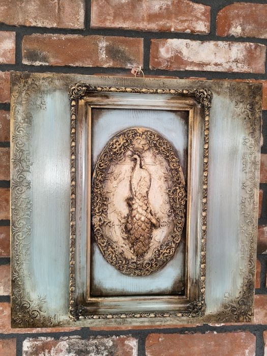 Obraz drewniano ceramiczny ,panel drewniany ozdobny na grubej desce