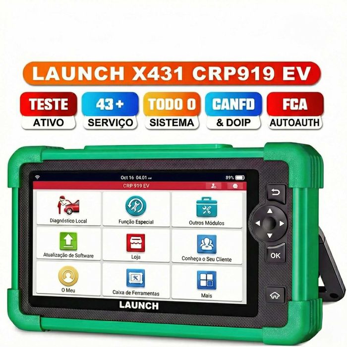 Máquina Diagnóstico LAUNCH CRP919 EV CAN FD DoIP Elétricos e Combustão