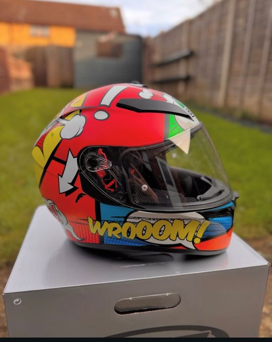 agv citylight jet helmet Orbyt Multi Sunset White/Yellow Neon Helmet, XL Automotive Color:Pink Ombre Dirt Bike Arai Helmet Repairs, Parts