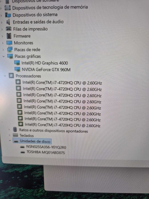 Asus Rog game G501Jw processador i7-4200HQ, memória 16gb