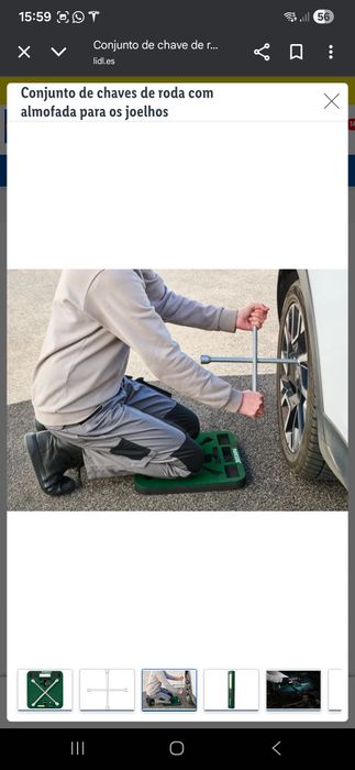 Kit chaves de roda com almofada para os joelhos