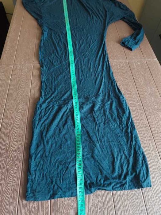 Asymetryczna granatowa długa sukienka rozmiar S