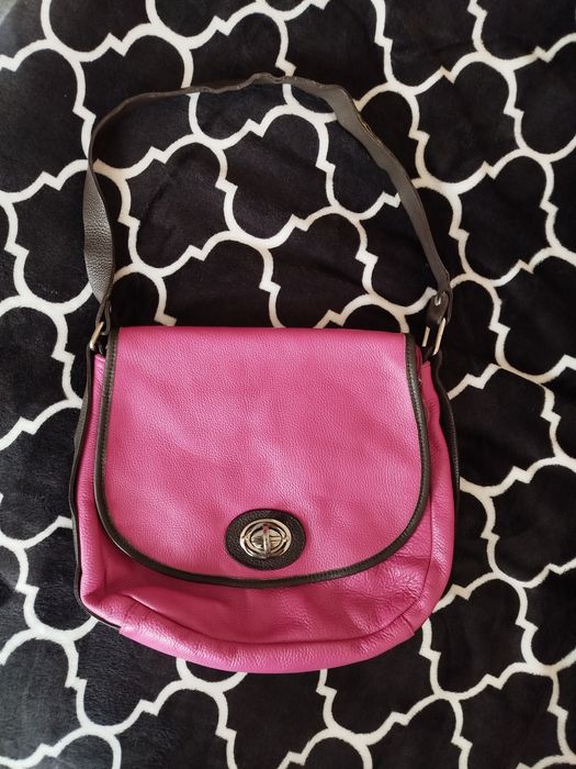 Skórzana torba kolor fuksja