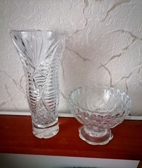 Вазы хрустальные цветочная, креманка