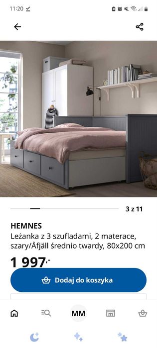 Sofa lozko hemnes ikea pojedyncze podwojne rozkladane rozsuwane