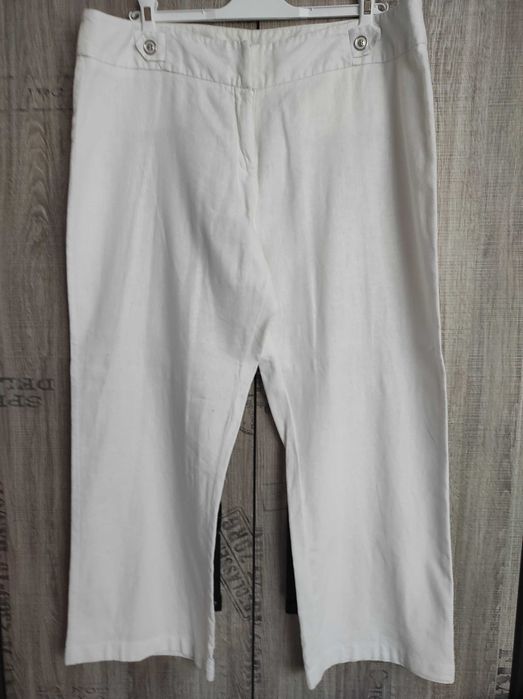 Spodnie damskie lniane, 100 % len, rozmiar 44/46