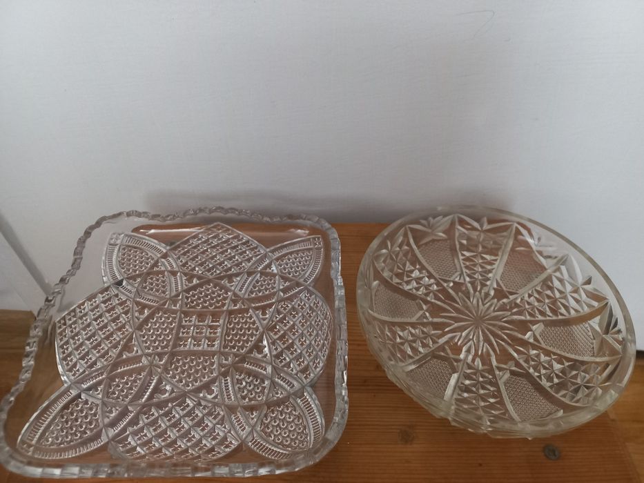 Naczynia szkło kryształowe vintage PRL