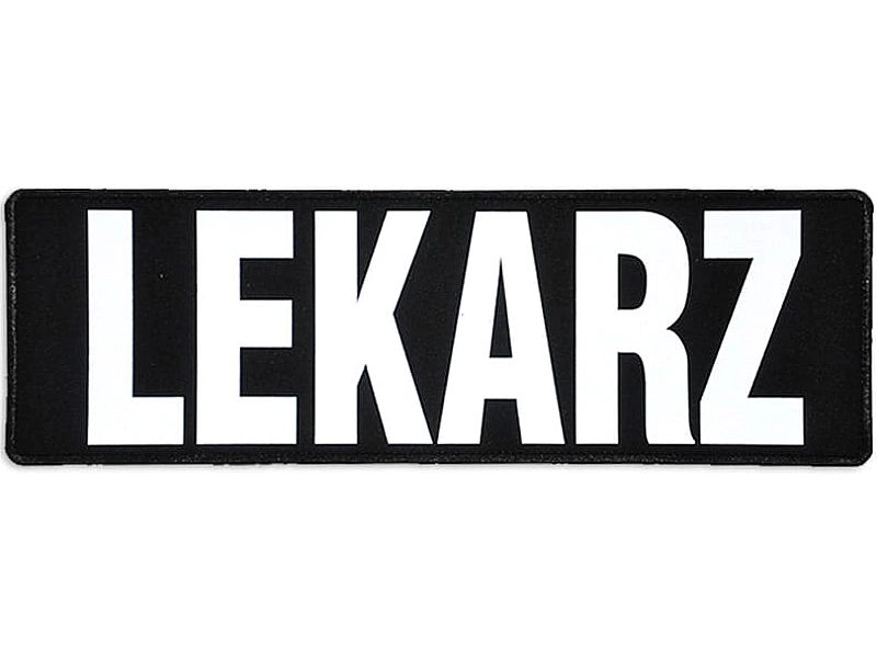 Emblemat LEKARZ odblaskowy na rzepie 31 x 10 cm