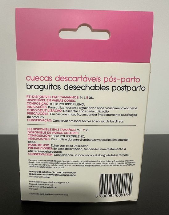 4 Cuecas Descartáveis Pós-Parto XL