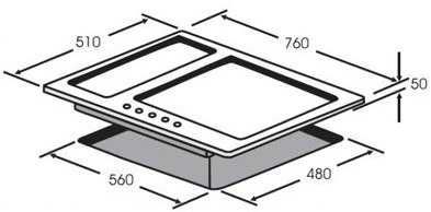 Duża płyta gazowa Neto NG 751 TS GX  -5 palników (1 zawór do wymiany)