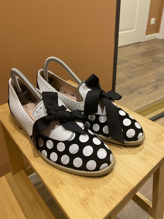 Loft37 L37 mokasyny, polbuty 37 w groszki