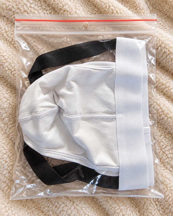ASOS DESIGN Jockstrap L – białe męskie slipy z czarnymi paskami, bawełna