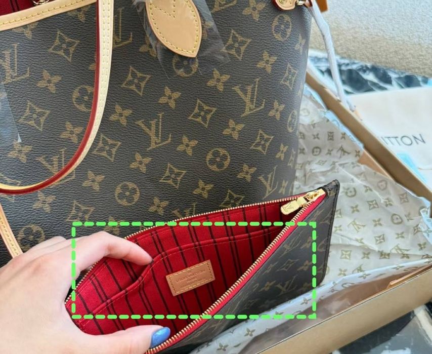 Torebka damska Neverfull, skóra w pudełku