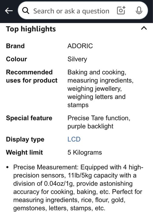 Balança digital de cozinha Adoric