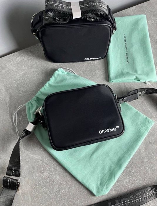 Off-White Camera сумка чорна нейлонова chrome palm heron чоловіча